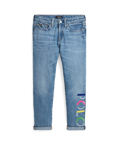 Polo Ralph Lauren Kids' Big Girls Logo Slim Fit Cotton Jeans In Pamina Wash