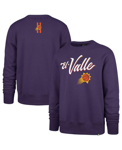 47 Brand Men's ' Purple Phoenix Suns 2023/24 City Edition Postgame Headline Crew Pullover Sweatshirt