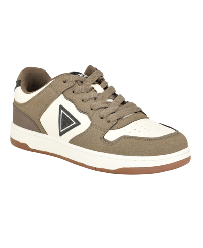 Guess Men's Tiogo Low Top Lace Up Fashion Sneakers In Mushroom Multi