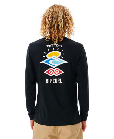 Rip Curl Men's Search Icon Long Sleeve T-shirt In Black