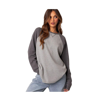 Edikted Me Time Oversize Raglan Sleeve Waffle Knit Top In Gray-melange