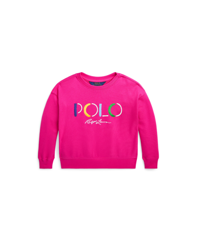 Polo Ralph Lauren Kids' Toddler And Little Girls Logo Terry Sweatshirt In Bright Pink