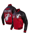 PRO STANDARD MEN'S PRO STANDARD BLACK MIAMI HEAT 2023/24 CITY EDITION FULL-ZIP VARSITY JACKET