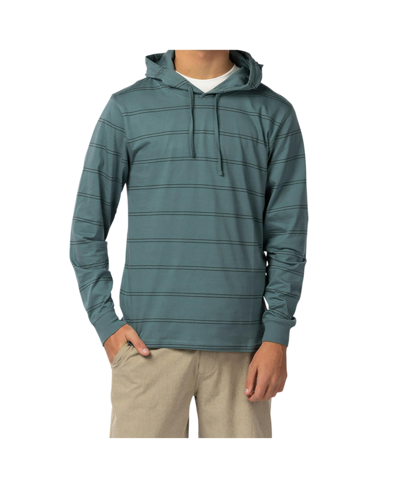 Rip Curl Men's Plain Stripe Hooded T-shirt In Bluestone