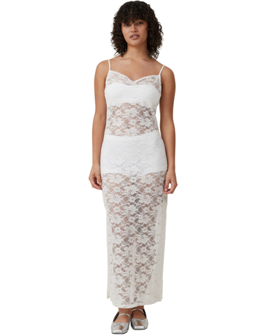 Cotton On Women's Enchanted Butterfly Lace Slip Dress In Cream