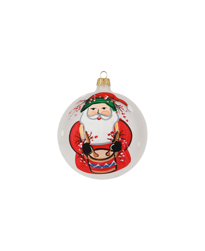 Vietri Old St. Nick Drum Christmas Ornament In Red