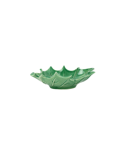 Vietri Lastra Evergreen Figural Holly Small Bowl In Green