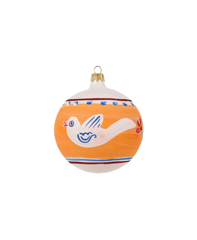 Vietri Campagna Uccello Ornament In Orange
