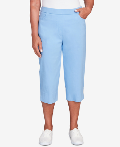 Alfred Dunner Petite Classic Allure Super Stretch Pull-on Clam Digger In Iris