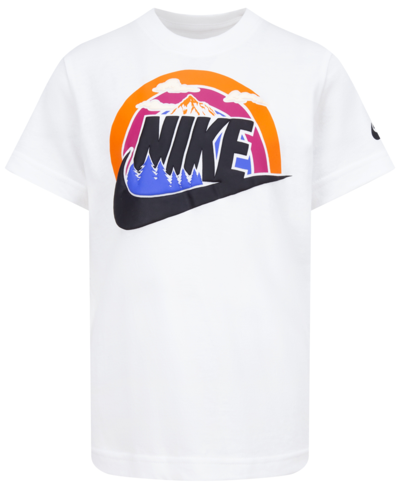 Nike Kids' Little Boys Wilderness Futura Short Sleeve T-shirt In White