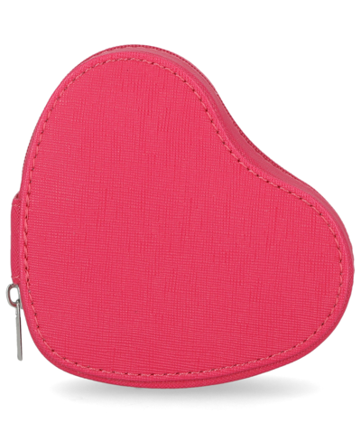 Stella & Max Heart Shaped Compact Jewelry Box In Dark Pink