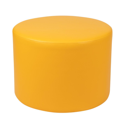 Emma+oliver 18"x24" Large Soft Seating Flexible Circle Backless Ottoman Chair For Classrooms/common Area In Yellow
