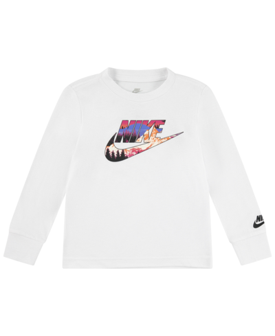 Nike Snowscape Futura Long Sleeve Tee Little Kids T-shirt In White