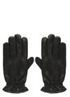 Orciani Pebbled Leather Gloves In Black