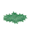 VIETRI LASTRA EVERGREEN FIGURAL HOLLY TWO-LEAF PLATTER