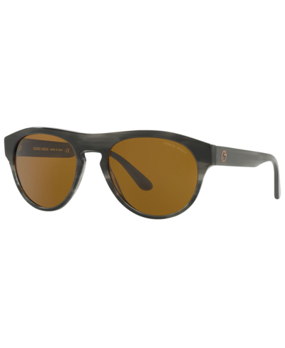 Giorgio Armani Men's Sunglasses, Ar8145 55 In Striped Grey,brown