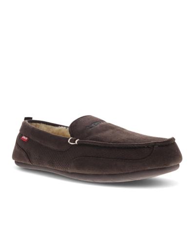 Levi's Men's Harlin 2 Memory Foam Moccasin Slippers In Brown