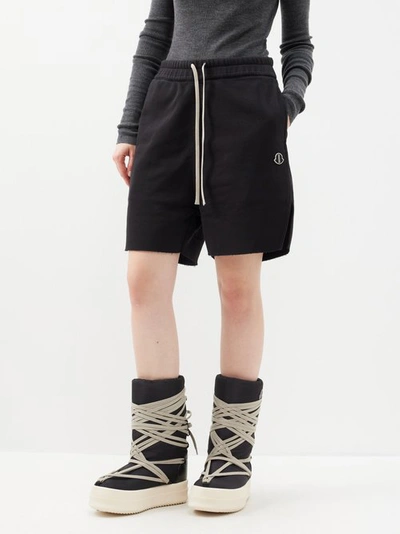 Moncler Genius Logo-patch Jersey Track Shorts In Black