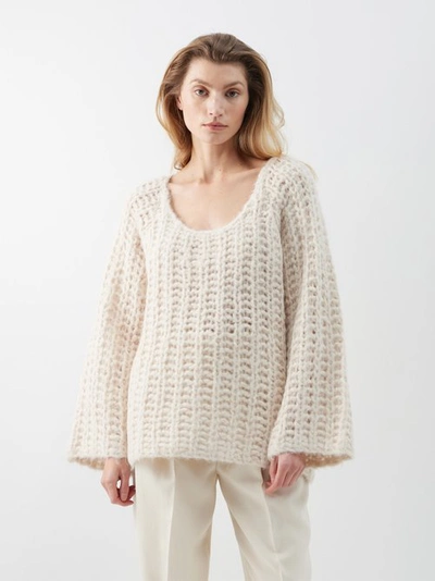 By Malene Birger Amilea Open-knit Jumper In Cream