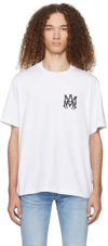 Amiri White Crewneck T-shirt With Logo Print On The Front And Logo Lettering On The Rear In Cotton Man In White