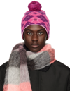 ACNE STUDIOS PINK & PURPLE ARGYLE JACQUARD BEANIE