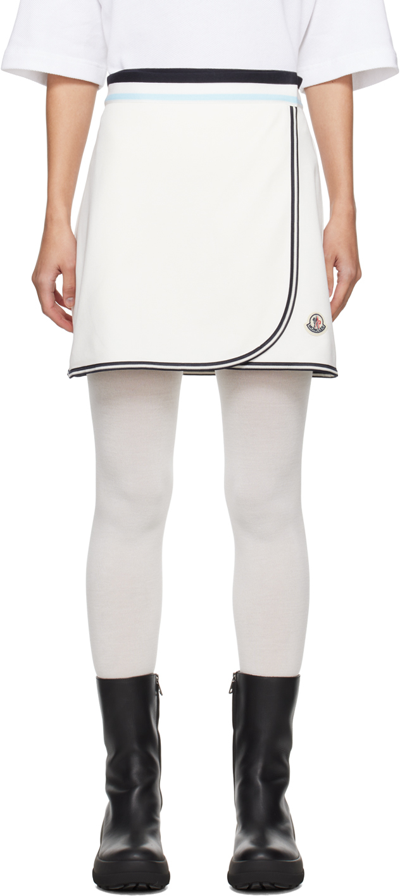 Moncler Logo-appliqué Wrap Tennis Skirt In White