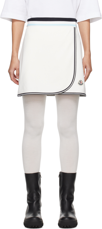 Moncler A-line Tennis Skirt With Logo Patch In White For Women