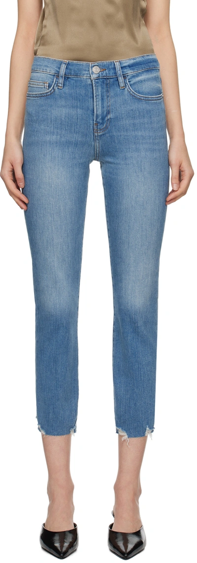 Frame Blue 'le High Straight' Jeans In Wvch Wavey Modern Ch