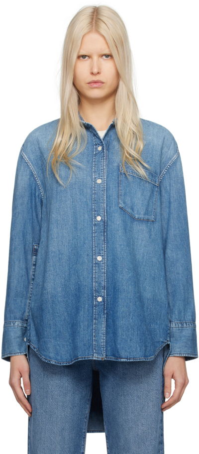 Citizens Of Humanity Blue Cocoon Denim Shirt In Somerset (dk Ind)