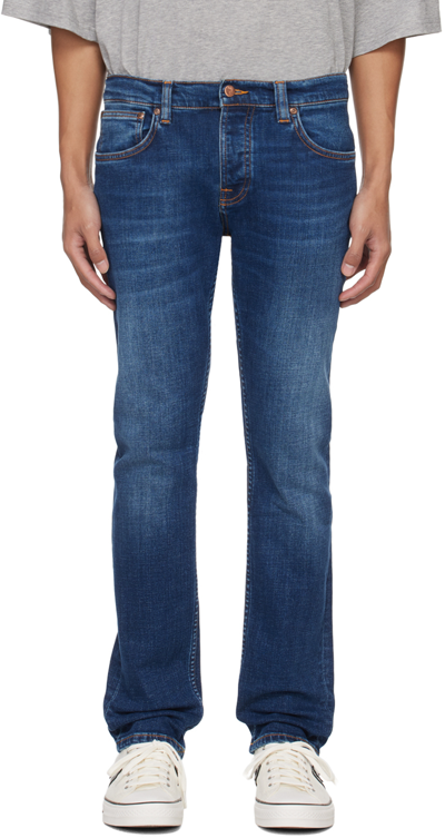 Nudie Jeans Blue Grim Tim Jeans In Indigo Myth