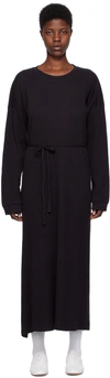 Baserange Black Shaw Kaftan Midi Dress In Black