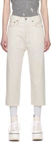 R13 Ssense Exclusive Off-white Jeans In Kinney Linen Indigo