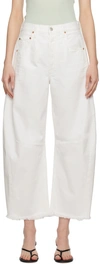 Citizen Of Humanity Loose-fit And Wide-leg Non-stretch Denim Jeans. Distressing Throughout. In Jicama (soft White)