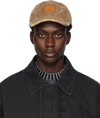 ACNE STUDIOS BROWN LEATHER PATCH CAP