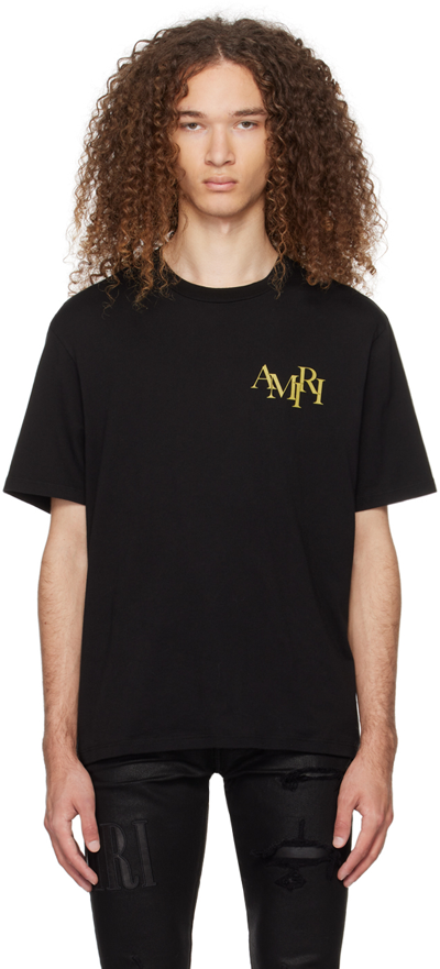 Amiri Mens Black Crystal Champagne Cotton-jersey T-shirt