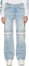 Amiri Mx-3 Jeans With Mesh Inserts In Blue