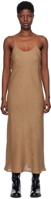 Baserange U-neck Sleeveless Linen Midi Dress In Ocular