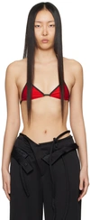 Miaou Jo String Triangle Bikini Top In Cerise