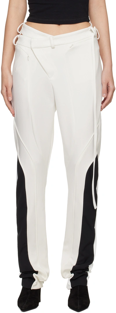 Ottolinger White Asymmetric Trousers In Off-white