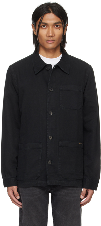 Nudie Jeans Barney Organic Cotton-twill Jacket In Black