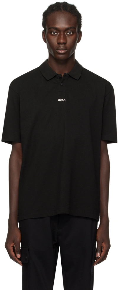 Hugo Black Bonded Polo In Black 001