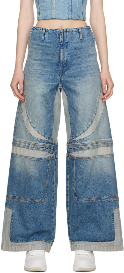 Amiri Blue Baggy Motocross Jeans In Worn Indigo