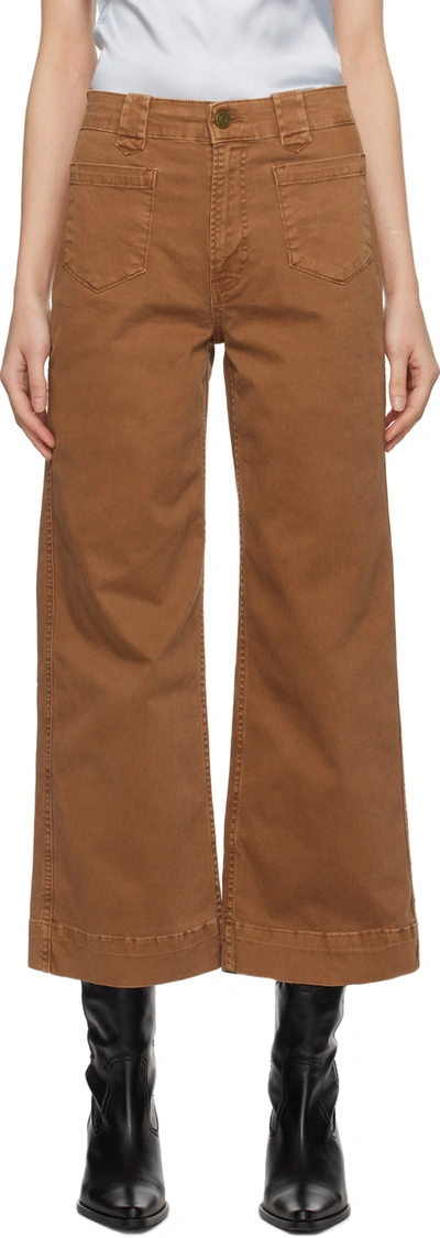 Frame Brown Utility Jeans In Washed Sahara