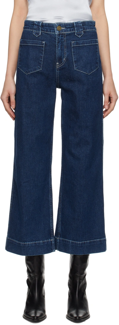 Frame Navy Utility Jeans In Blue