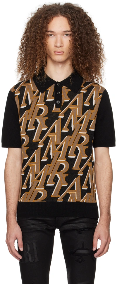 Amiri Black Repeat Polo