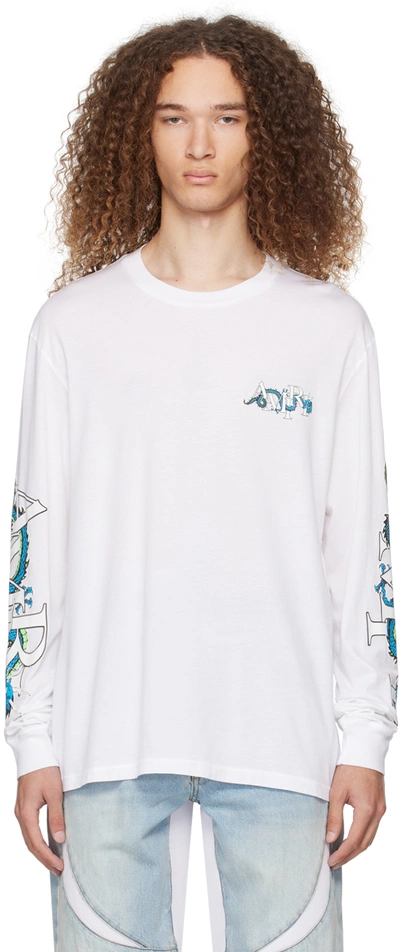 Amiri White Cny Dragon Long Sleeve T-shirt