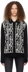 Amiri Lapel Long-sleeved Knitted Cardigan In Black