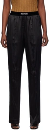 TOM FORD BLACK PINCHED SEAMS LOUNGE PANTS