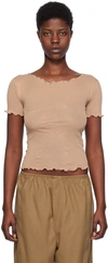Baserange Beige Gerrymandered T-shirt In Rosy Camel