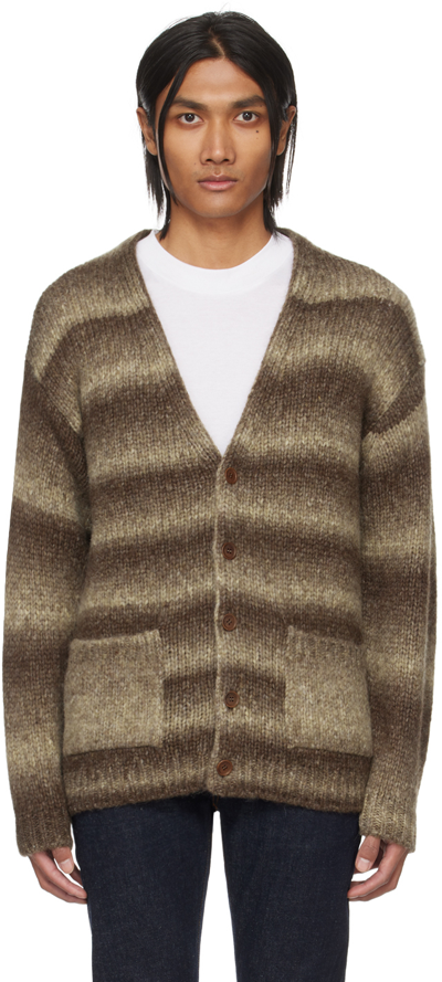 Nudie Jeans Brown Kent Cardigan In Multi